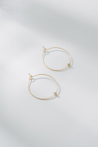 DELICATE HOOPS w/ MINI GOLD BEAD