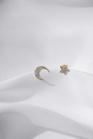 STAR AND MOON | STUD EARRING