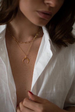 PAPERCLIP + WISH MOON NECKLACE | SET