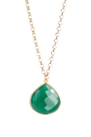 GREEN ONYX HEART | NECKLACE