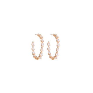 Open Hoop Earrings encrusted with Cubic Zirconia - Bridal Earrings